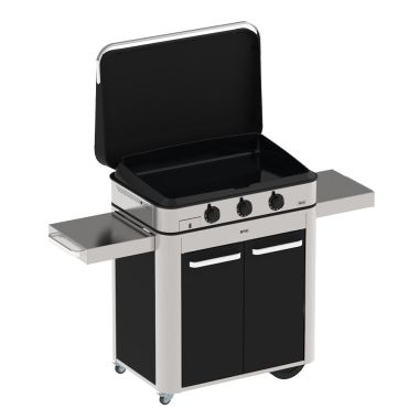 Combo ENOSIGN 80 - Black/Stainless Steel Gas Griddle on Cart